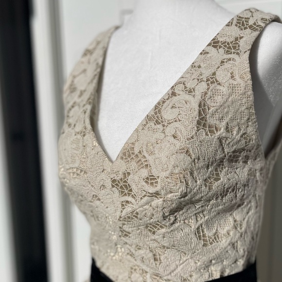 BHLDN James Coviello Dress / Anthropologie Cream and Gold shimmer - Picture 7 of 16